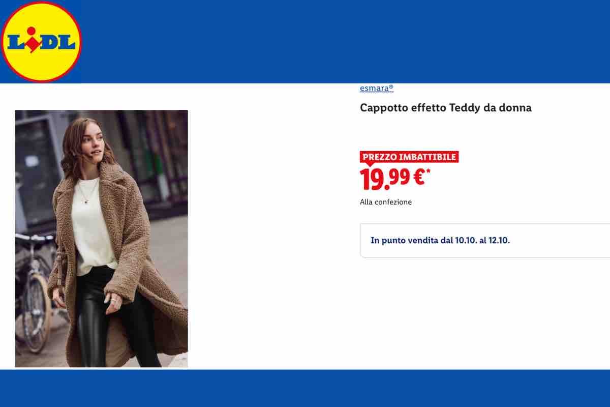 Esmara cappotto in offerta alla Lidl